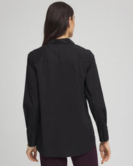 Black Tonal Jewels Poplin Shirt