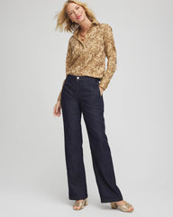 Gold No Iron™ Jacquard Scrolls Shirt