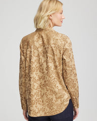 Gold No Iron™ Jacquard Scrolls Shirt