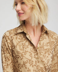 Gold No Iron™ Jacquard Scrolls Shirt