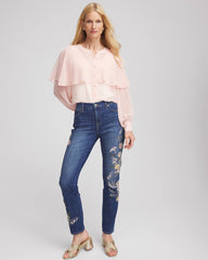 Rose Smoke Georgette Cape Blouse