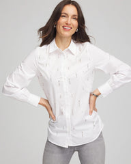 Alabaster Jeweled Poplin Shirt