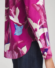 Cobalt Stone No Iron™ Floral-Paint-Print Shirt