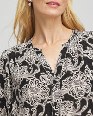 Black Caviar Bead Georgette Blouse