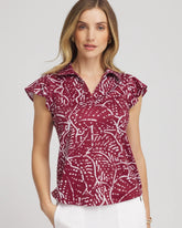 Russet Red Zenergy® UPF Printed Polo Top