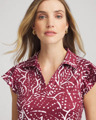 Russet Red Zenergy® UPF Printed Polo Top