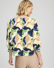 Panna Cotta Mod Blooms Matte Satin Pullover