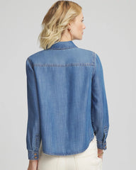 Bailey Indigo Tencel™ Colorblock Classic-Fit Shirt