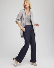 Moon Shade Gray No Iron™ Lace Jacquard Stretch Tunic