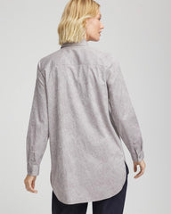 Moon Shade Gray No Iron™ Lace Jacquard Stretch Tunic
