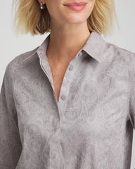 Moon Shade Gray No Iron™ Lace Jacquard Stretch Tunic