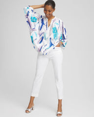 Paradiso Blue Batwing Sleeve Top