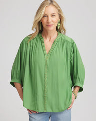 Salted Lime Braided Batwing Blouse