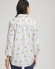 Optic White No Iron™ Leopard Graphic Shirt