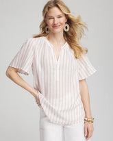 Sycamore Striped Linen Popover Shirt