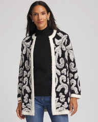 Black Abstract Fuzzy Cardigan