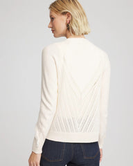 English Cream Cable Knit Fringed Sweater