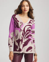 Gooseberry Intarsia Knit V-Neck Pullover Sweater
