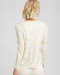 English Cream Ella Foiled V-Neck Sweater