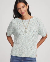 Blue Menthe Textured Dolman Pullover Sweater