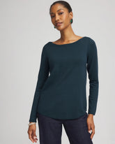 Teal Shadow Ella Boatneck Sweater