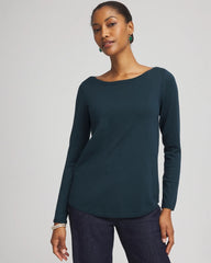 Teal Shadow Ella Boatneck Sweater
