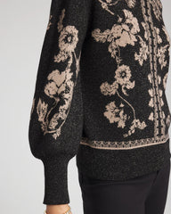 Black Bryne Jacquard Mockneck Pullover