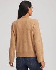 Camel Cashmere Mockneck Sweater