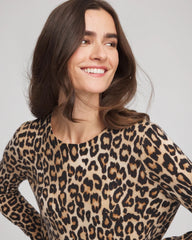 Camel Cashmere Animal Long-Sleeve Pullover Sweater