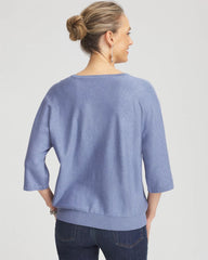 Blue Lotus Dolman V-Neck Sweater