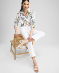 Alabaster Trapunto Straight Leg Cropped Pants
