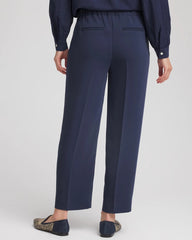 Passport Blue Stretch Crepe Tapered Ankle Pants