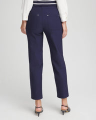 Passport Blue Cotton Straight Ankle Trousers