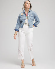 Alabaster Sateen Cutout Cropped Pants