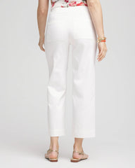 Alabaster Sateen Cutout Cropped Pants
