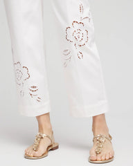 Alabaster Sateen Cutout Cropped Pants