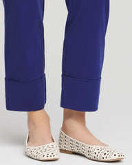 Blue Casa Stretch Sateen Cropped Pants