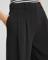 Black Crepe Pleated Relaxed Pants