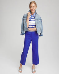 Rich Cobalt Lightweight Relaxed Straight Cropped Pants