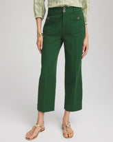 Palm Leaf Cropped Straight-Leg Pants