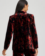 Black Velvet Printed Blazer