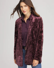 Night Bloom Crushed Velvet Blazer
