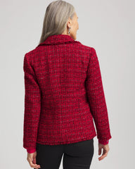 Red Red Tweed Sequins Blazer
