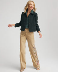 Darkest Spruce Tweed Cropped Jacket