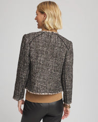 Black Tweed Mix Moto Jacket