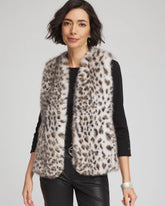 Cream Snow Leopard Faux Fur Vest