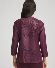 Blackened Burgundy Travelers™ Collection Faux Leather Embroidered Jacket