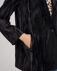 Black Velvet Shawl Collar Blazer