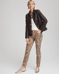 Black Raisin Snap Front Faux Leather Jacket