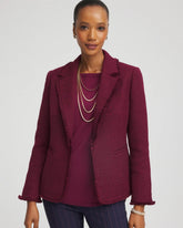 Deep Chianti Tweed Fringe Blazer